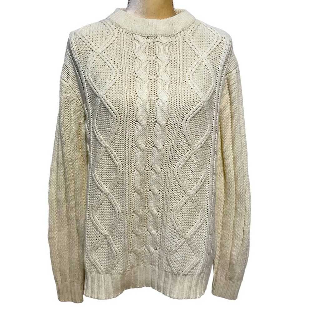 Sportswear Sears Vintage Cream Knit Sweater L - image 1