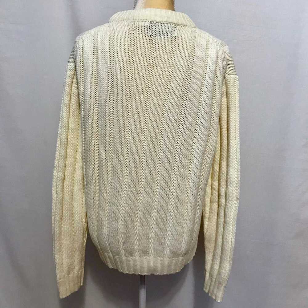 Sportswear Sears Vintage Cream Knit Sweater L - image 6