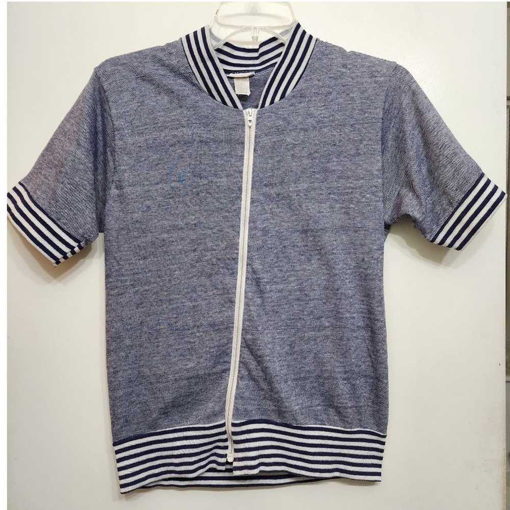 Vintage 60s, 70s Short Sleeve Varsity Jacket, Lar… - image 5