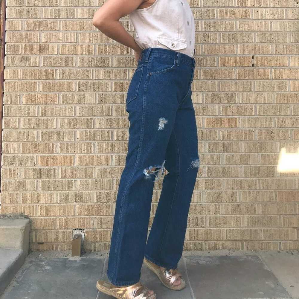 Vtg 80s Rustler distressed mom flare jeans 28.5" - image 8