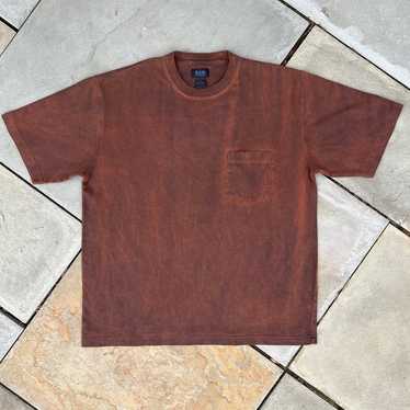 Vintage 90s Upcycled Brown Overdyed Pocket T-Shirt