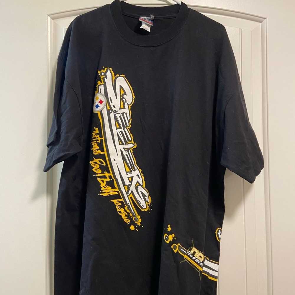 VINTAGE No Huddle Steeler’s graffiti shirt - image 1