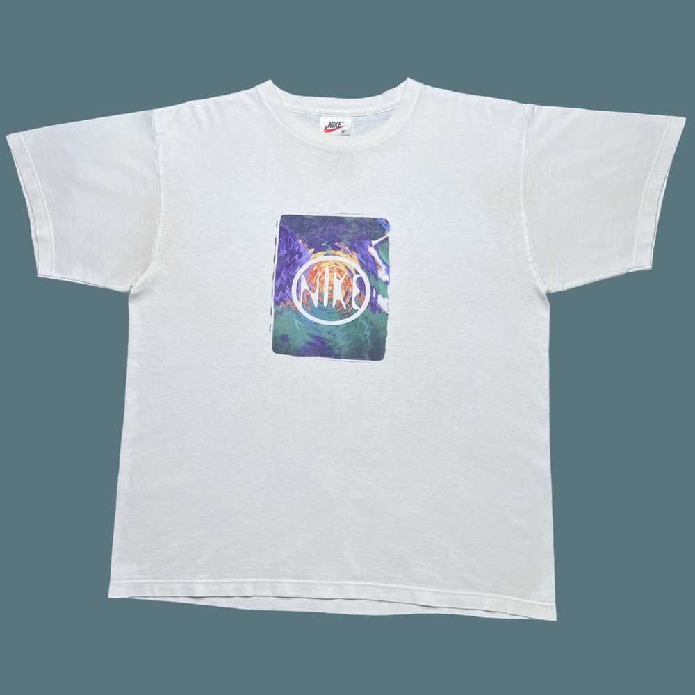 Vintage 1990s Nike Psychedelic Trippy Logo T-Shirt - image 1