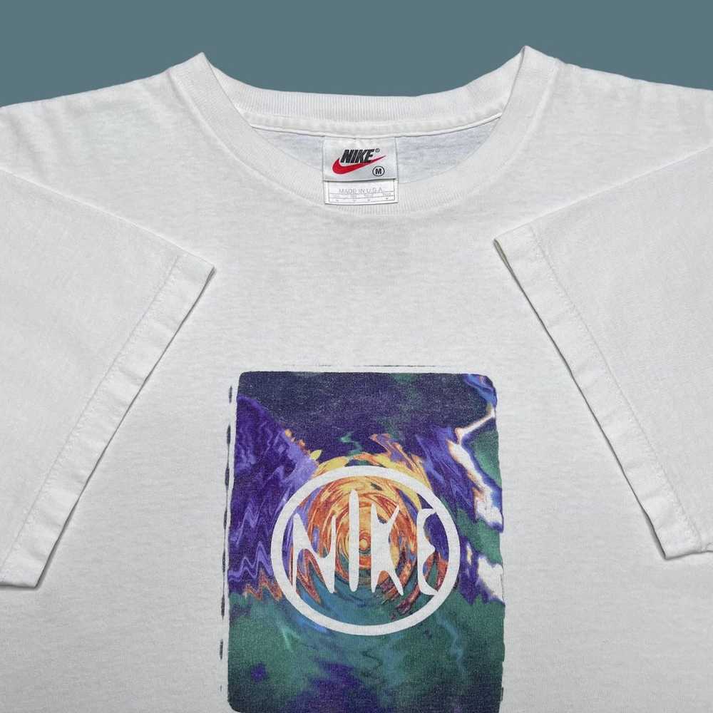 Vintage 1990s Nike Psychedelic Trippy Logo T-Shirt - image 3