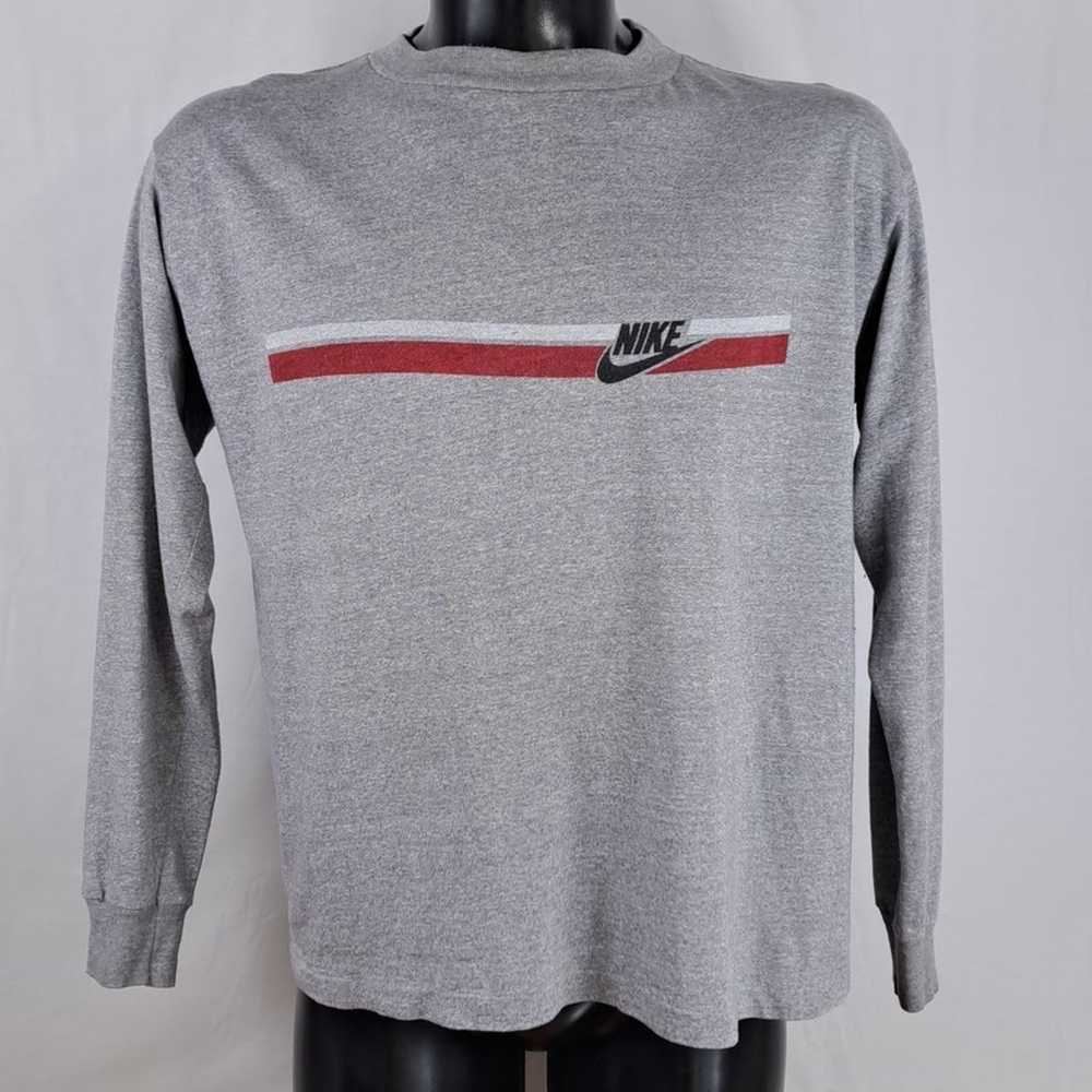 Vintage 70's Nike spellout 2 stripes grey & black… - image 2