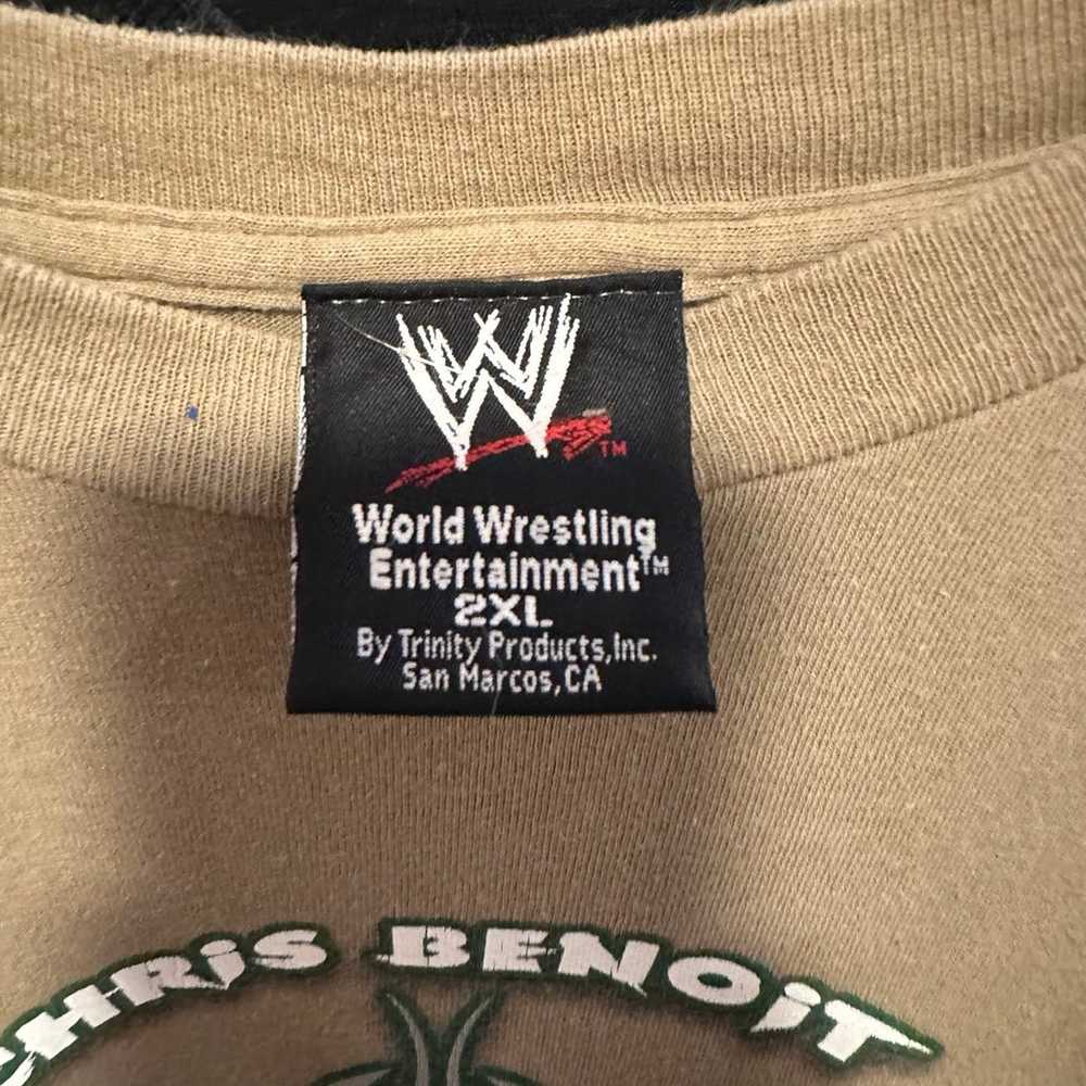 Vintage Chris Benoit WWE wrestling shirt cross fa… - image 3