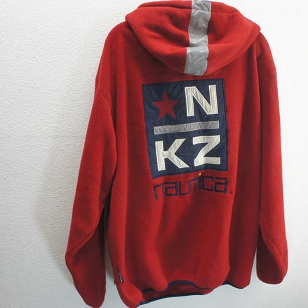 Nautica red hooded vintage 1/4 zip fleece size XL - image 2