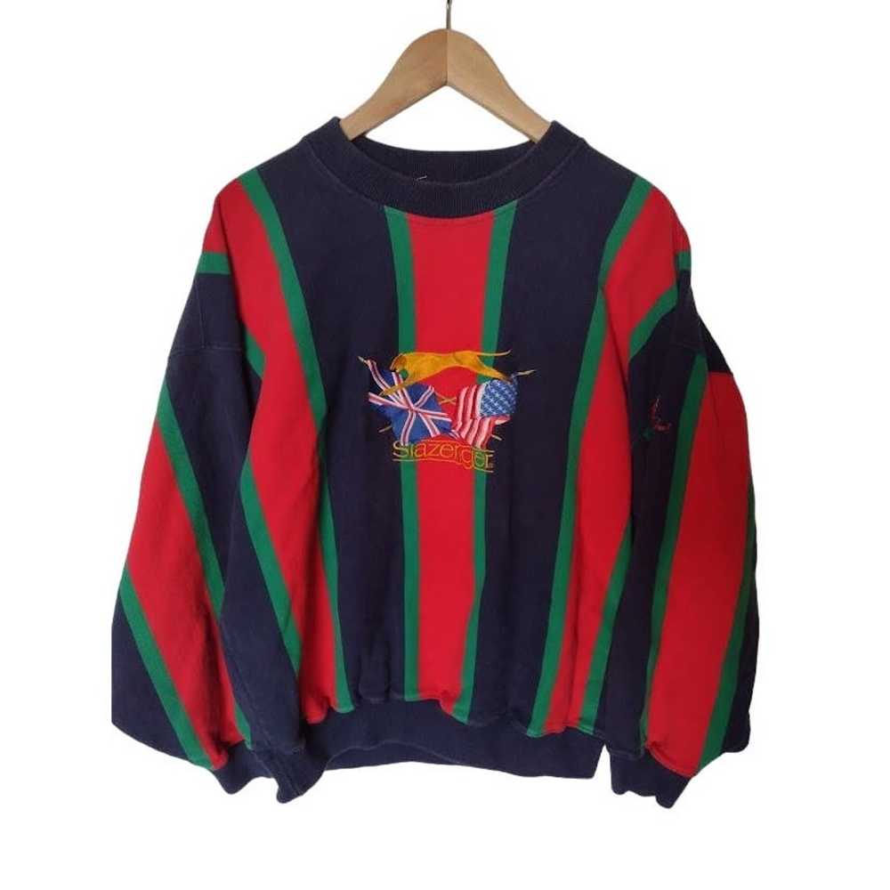 Slazenger Vintage 90s Logo Crewneck Sweatshirt Re… - image 1