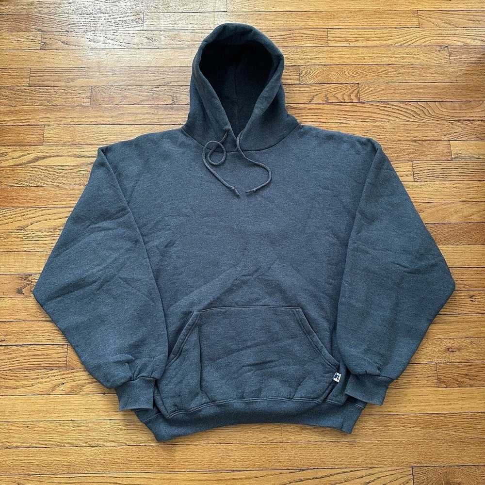 Vintage Russell Athletic Charcoal Gray Hoodie Siz… - image 1