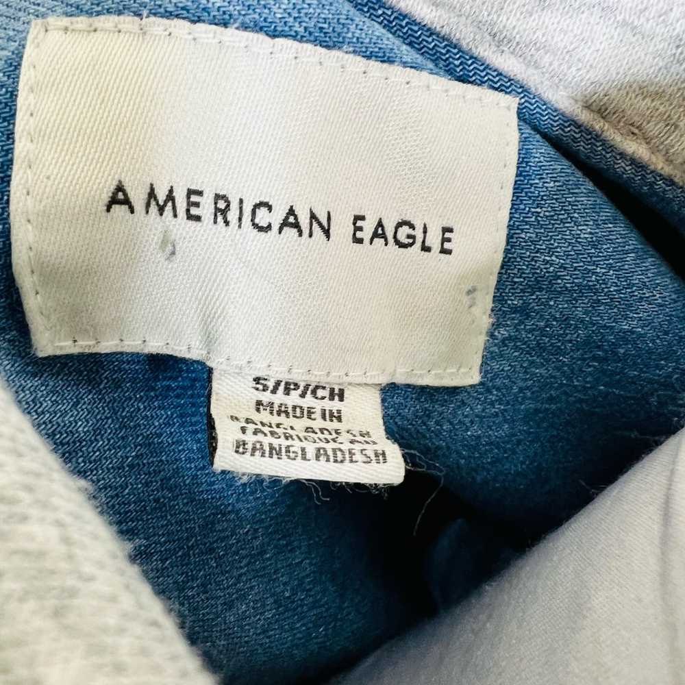 American Eagle Cropped Denim Jean Jacket SMALL Ho… - image 4