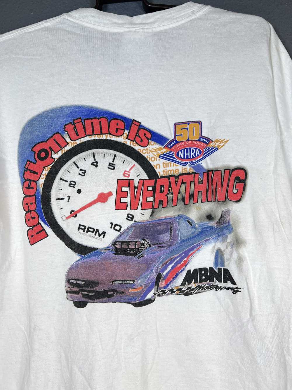 Vintage Mbna Motorsports T-Shirt XL NHRA Reaction… - image 3