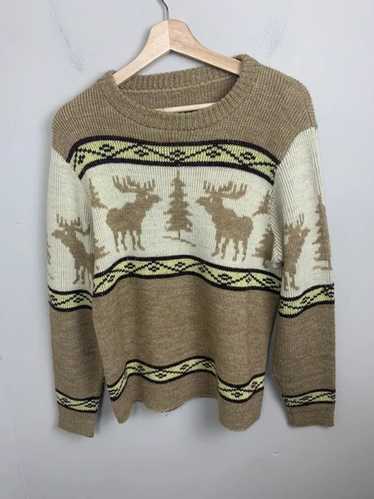 Coloured Cable Knit Sweater × Vintage Vintage Moo… - image 1