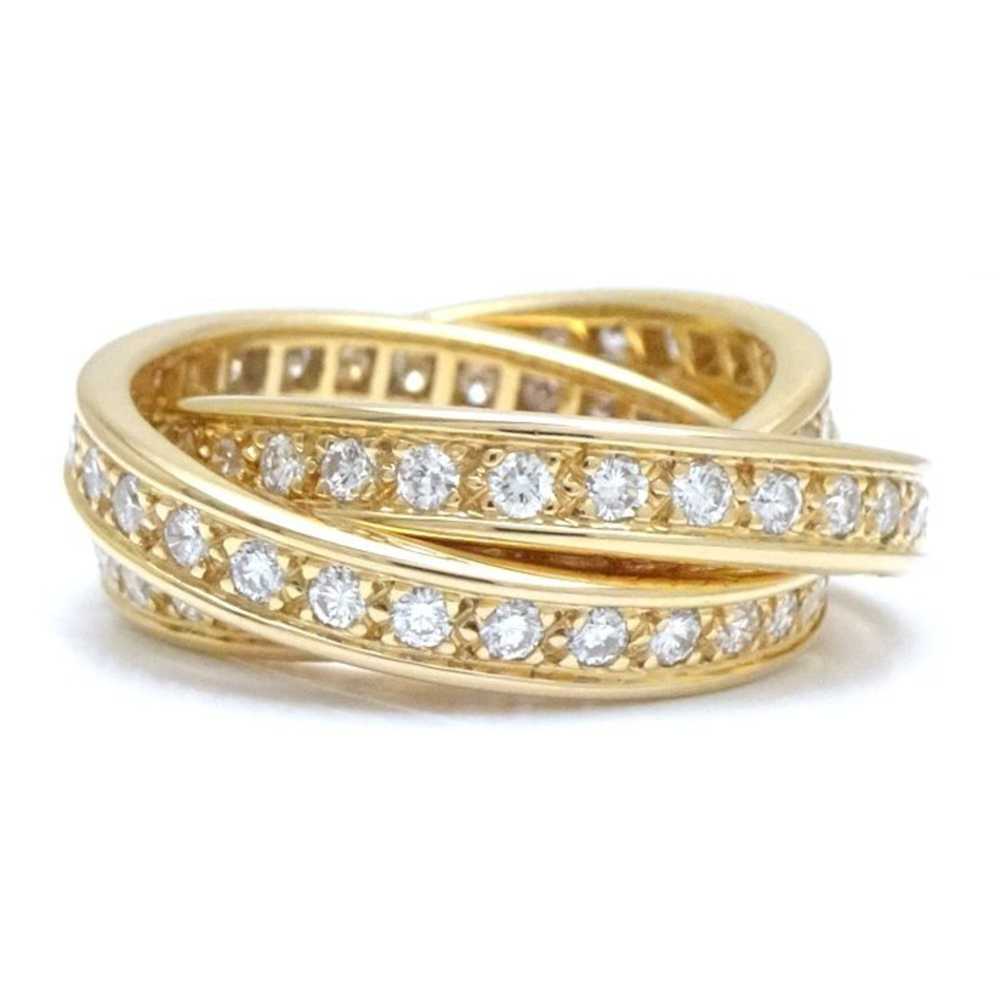 CARTIER three band ring full diamond #49 K18YG ye… - image 1