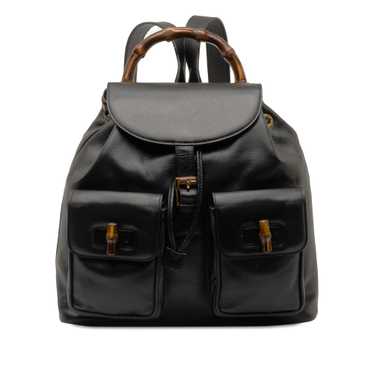 GUCCI Bamboo Drawstring Leather Backpack - image 1