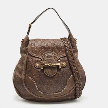 GUCCI Brown ssima Leather Large New Pelham Hobo - image 1