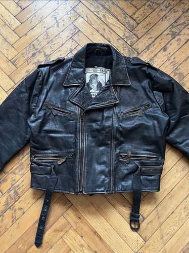 Leather Jacket × MOTO × Made In Usa Vintage Leathe