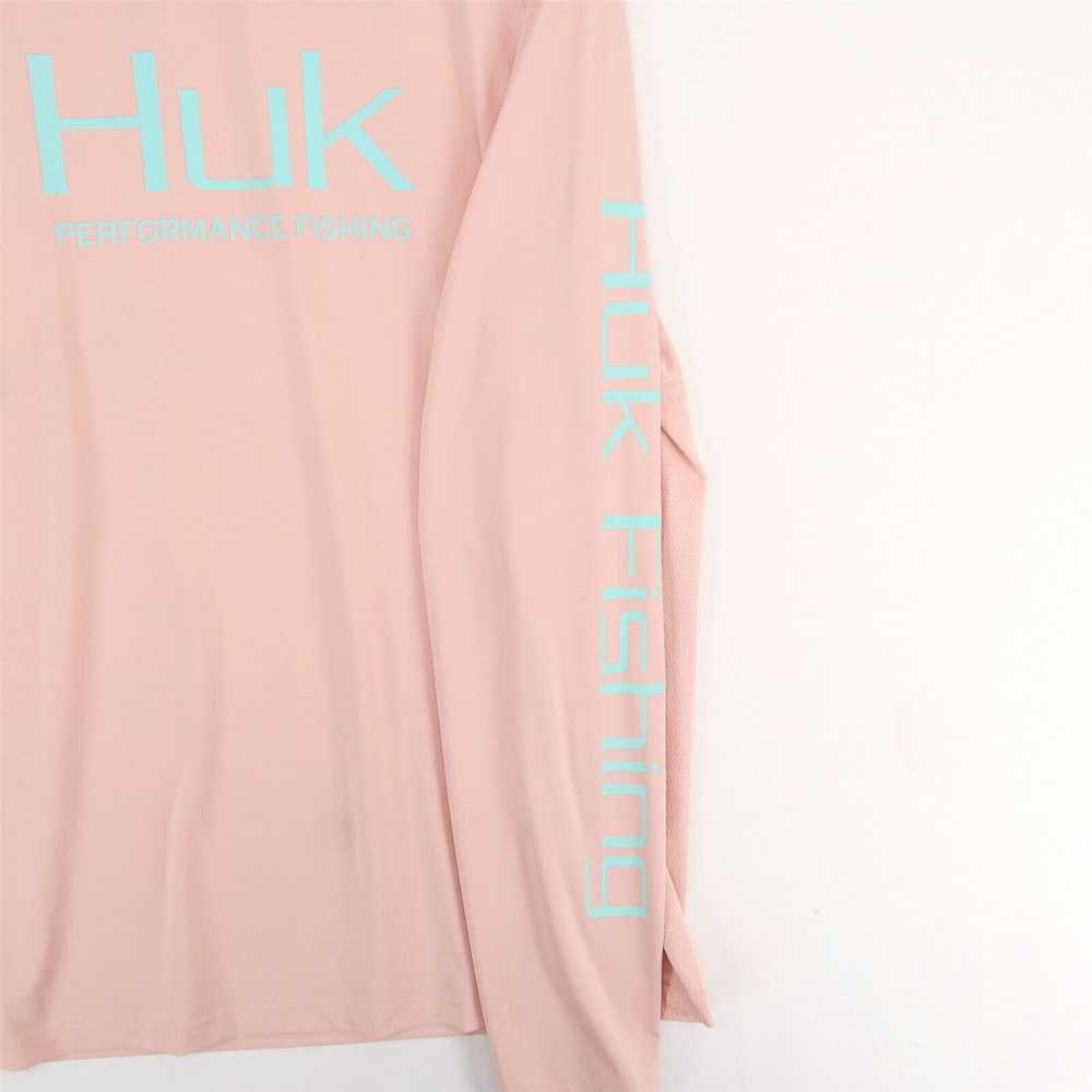 Vintage Huk Pursuit Fishing Shirt Mens Large Pink… - image 3