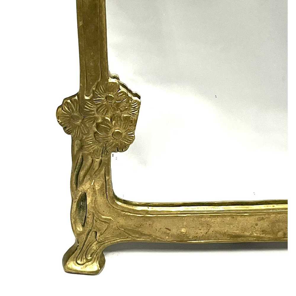 Vintage Vintage Brass Art Nouveau VANITY MIRROR 3… - image 9