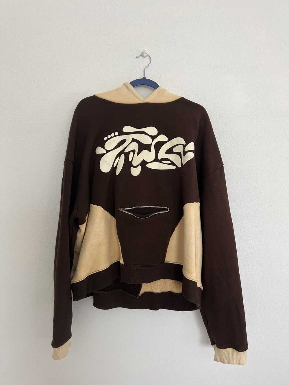 Streetwear × Vintage Y2K Style Brown/Cream Hoodie… - image 1