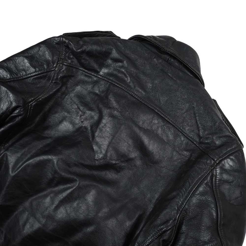 Leather Jacket × Vintage Vintage Brandless Heavy … - image 11