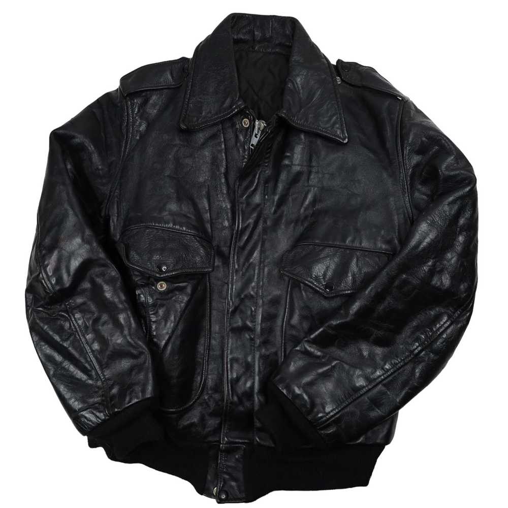 Leather Jacket × Vintage Vintage Brandless Heavy … - image 1