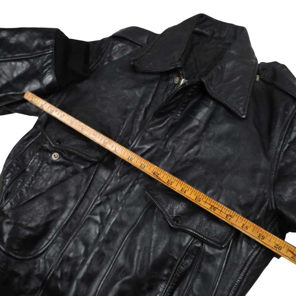 Leather Jacket × Vintage Vintage Brandless Heavy … - image 8