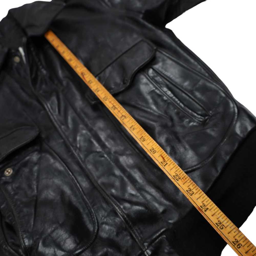 Leather Jacket × Vintage Vintage Brandless Heavy … - image 9