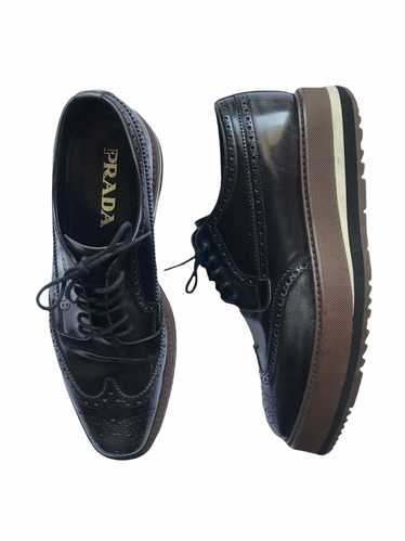 Prada PRADA SPAZZOLATO LEATHER PLATFORM BROGUE DER