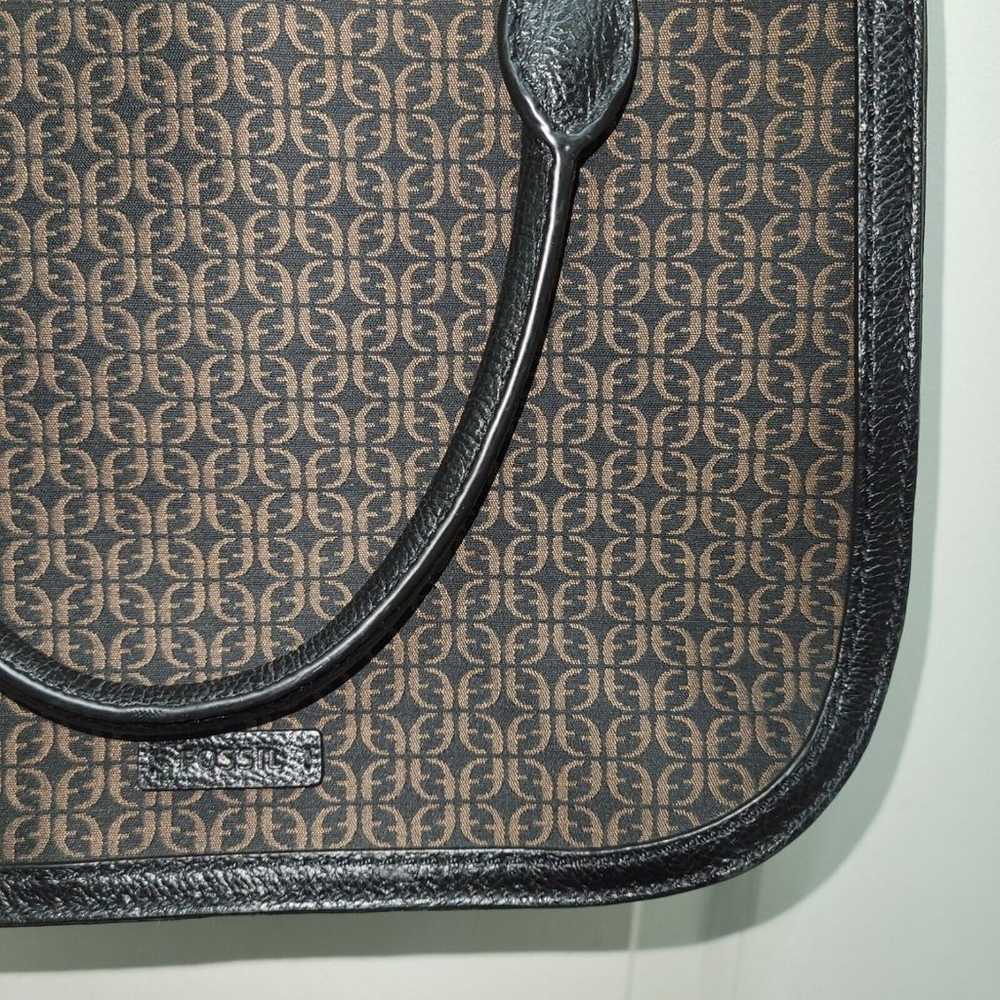 Fossil Ryder Satchel Crossbody Black And Brown Le… - image 10