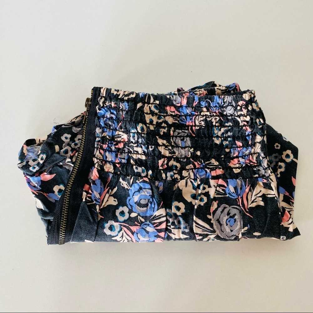 Vintage VINTAGE Y2K Black Cream Floral Mini Skirt… - image 9