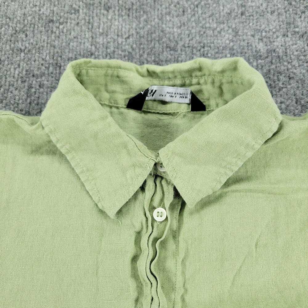 Zara Zara Button Shirt Women Large Green Long Sle… - image 3