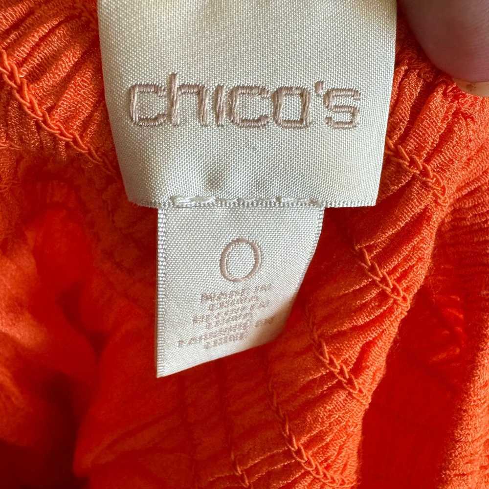Chicos Chico's Womens Blouse Sz 0 XS 4 Orange Off… - image 11
