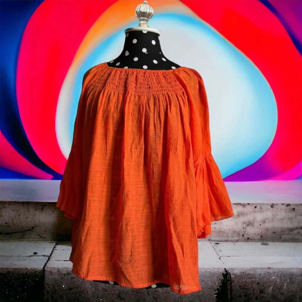 Chicos Chico's Womens Blouse Sz 0 XS 4 Orange Off… - image 2