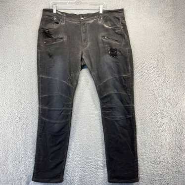 Vintage A Tiziano Jeans Mens 38 Black Faded Distr… - image 1
