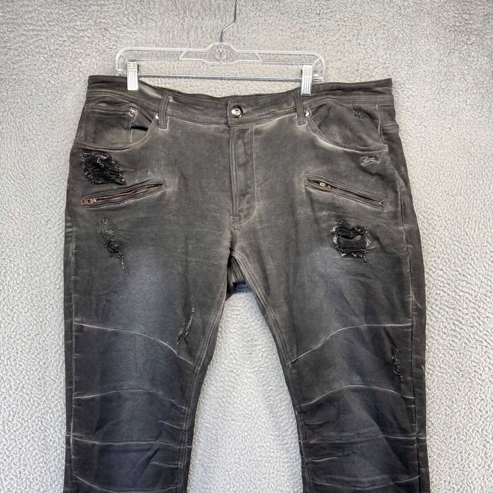 Vintage A Tiziano Jeans Mens 38 Black Faded Distr… - image 2