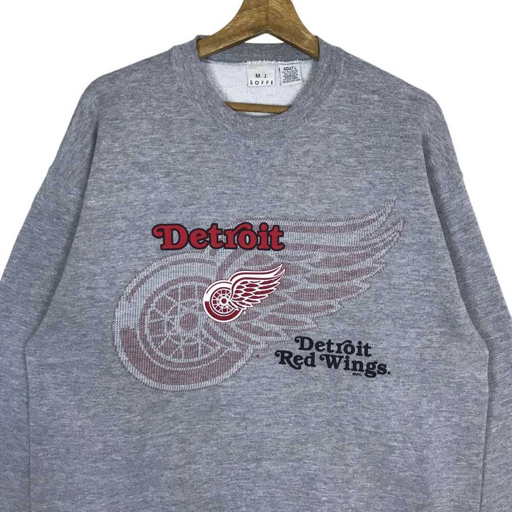 Soffe Vintage 90s Detroit Red Wings NHL Crewneck … - image 2