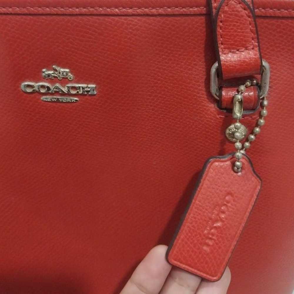 Coach red tote bag purse - image 3