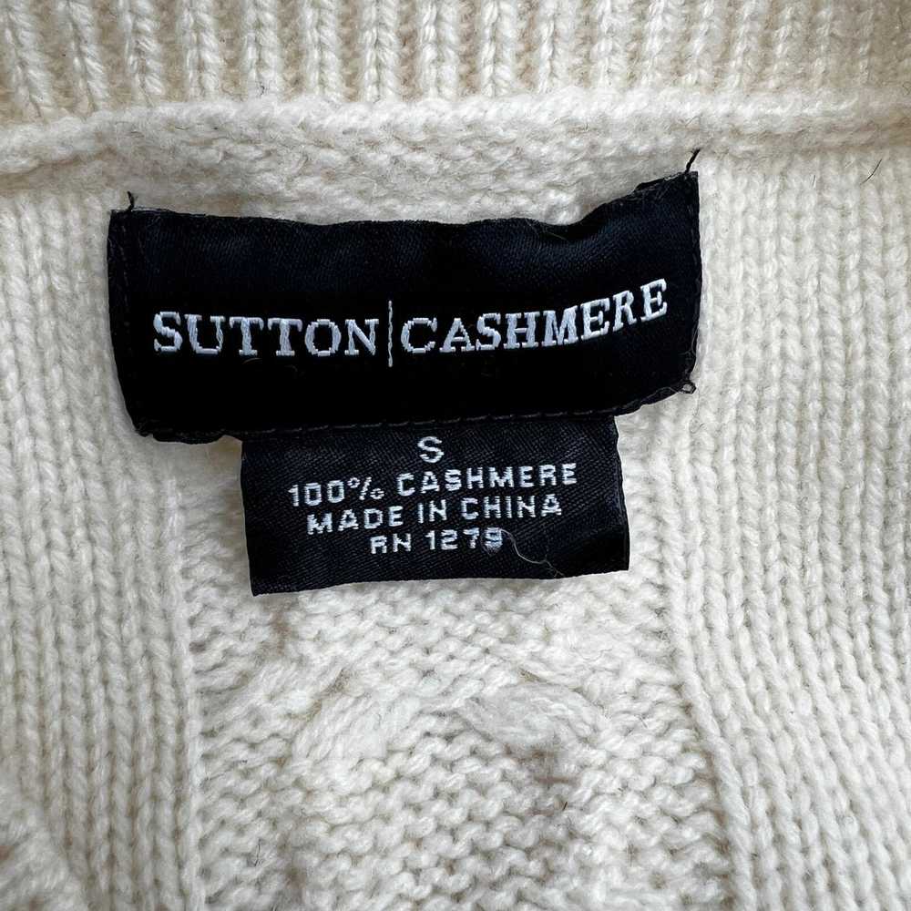Other Sutton Cashmere V Neck Pullover Ivory Cable… - image 3