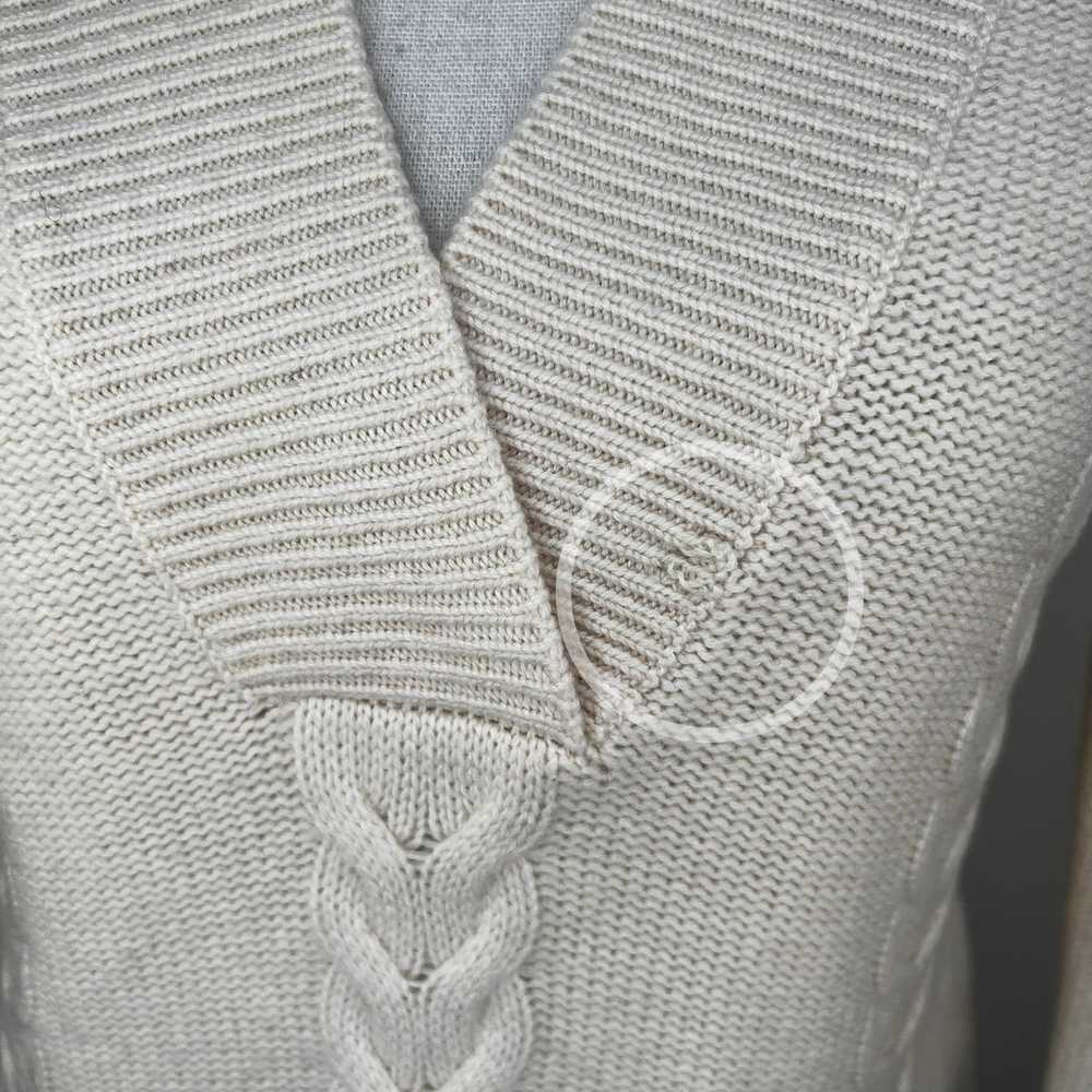 Other Sutton Cashmere V Neck Pullover Ivory Cable… - image 4