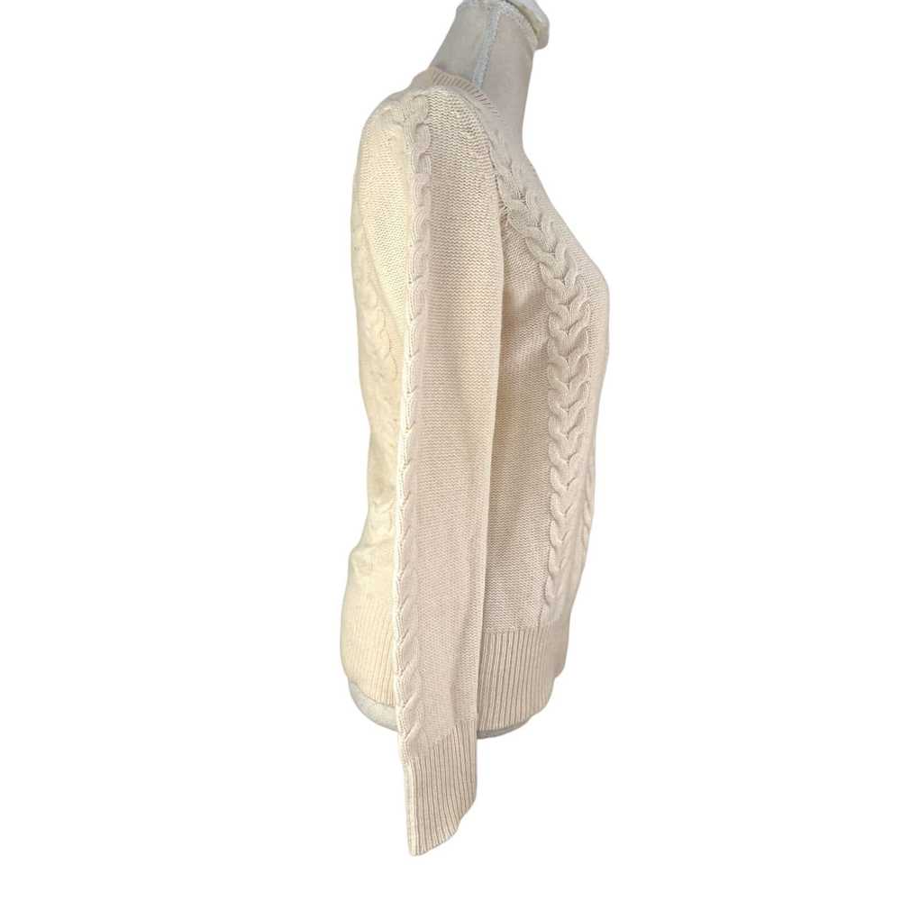 Other Sutton Cashmere V Neck Pullover Ivory Cable… - image 5