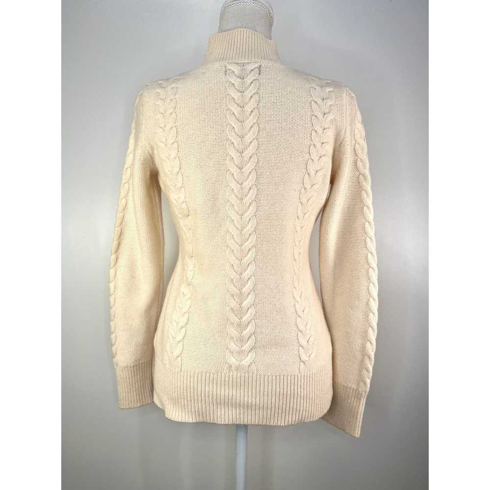 Other Sutton Cashmere V Neck Pullover Ivory Cable… - image 6