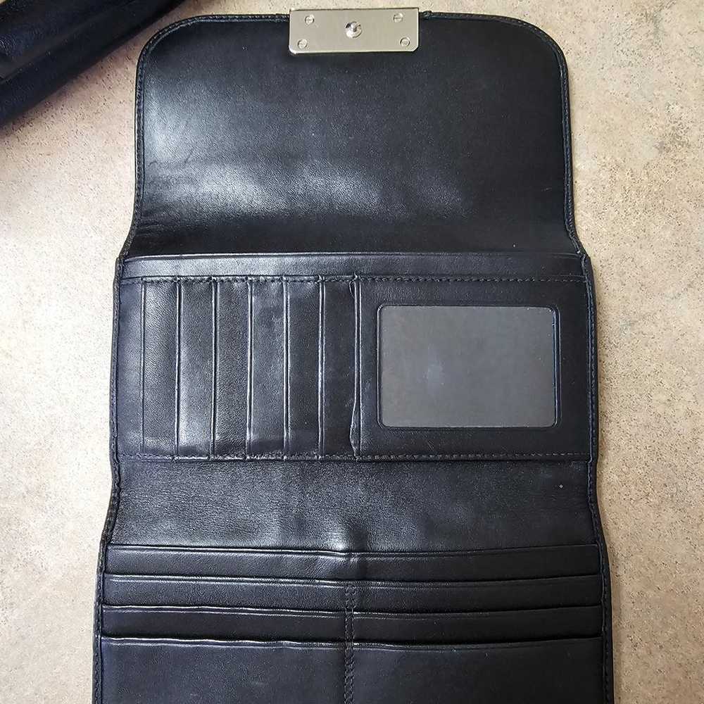 Black Leather Coach Bag with Wallet - image 2