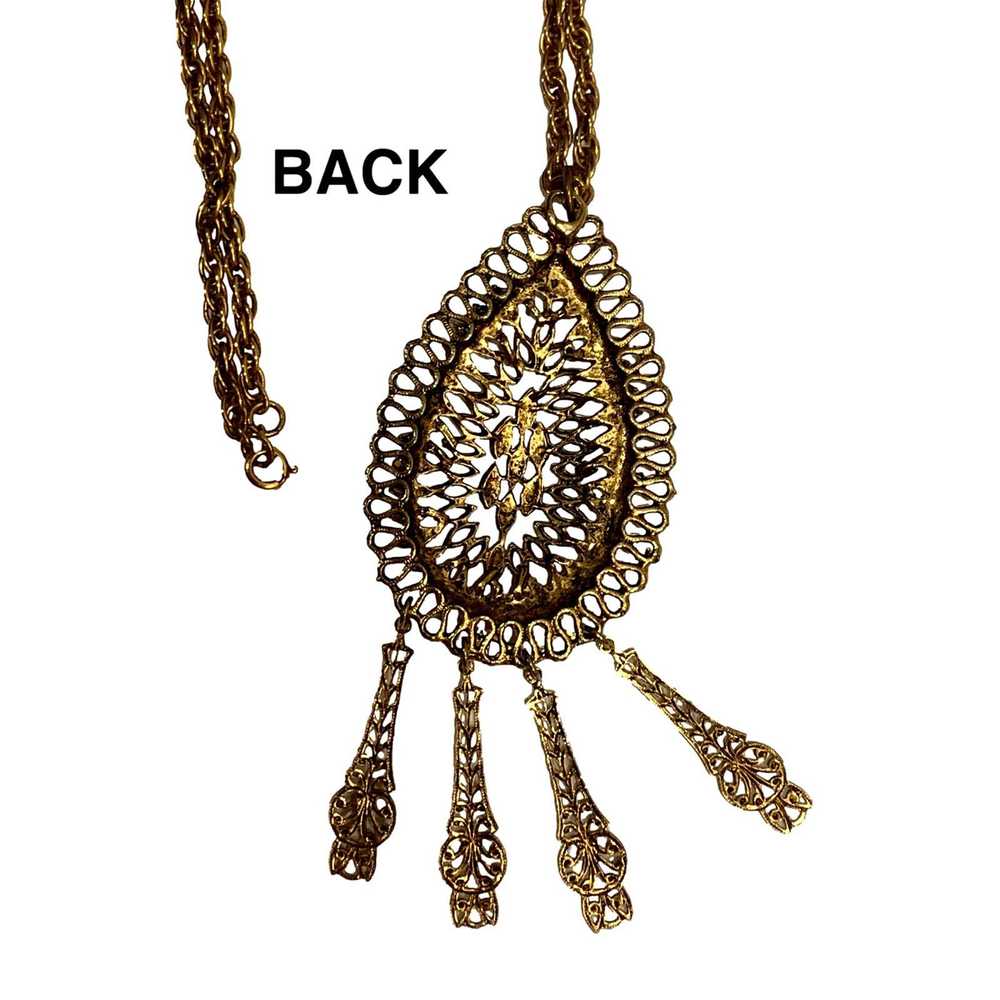 Jewelry × Vintage 70s Antique Gold Large Boho Fil… - image 7