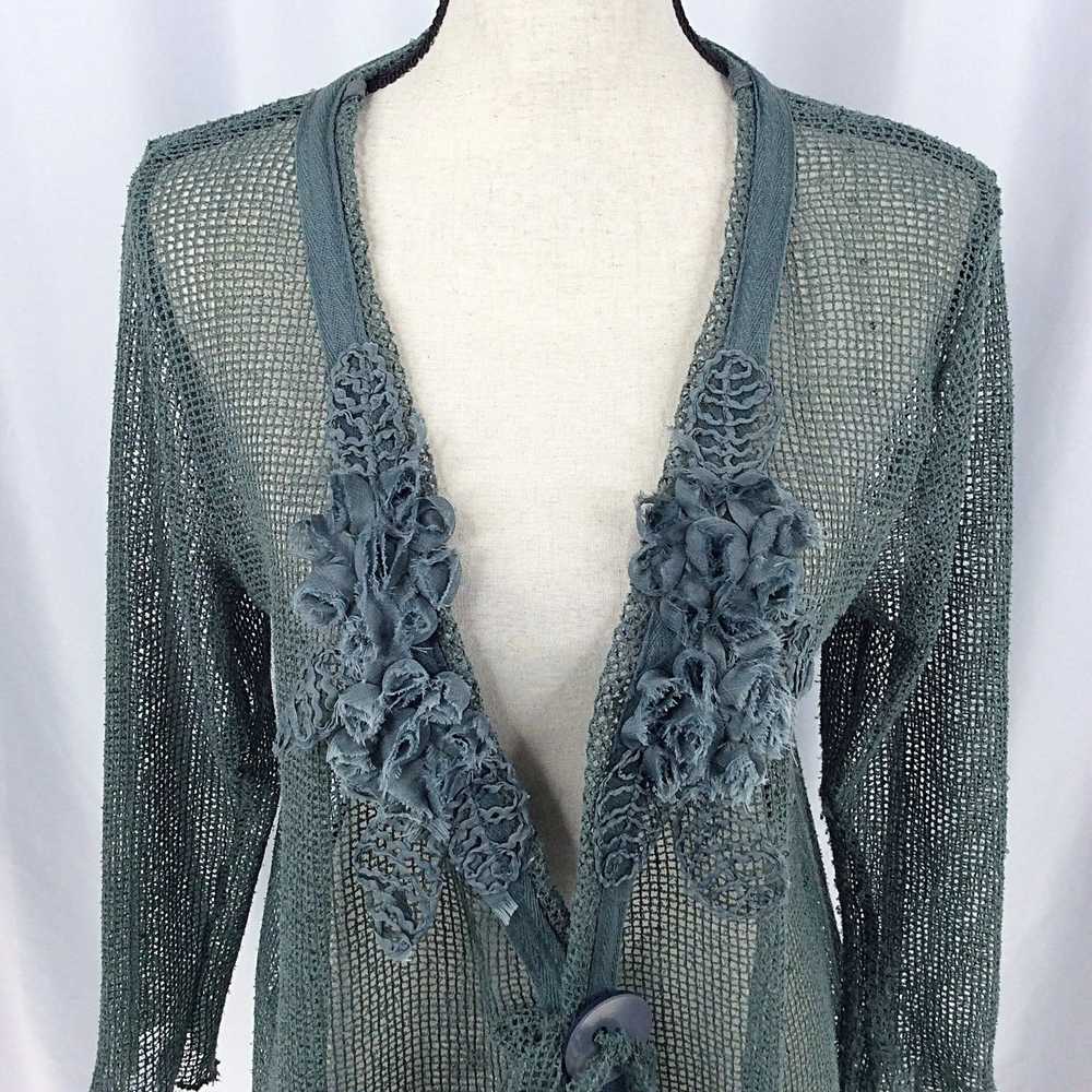 Other Pretty Angel Cardigan Sweater Linen Floral … - image 5