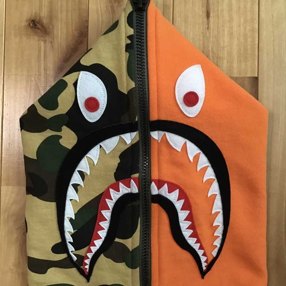 Bape BAPE crazy camo mad shark full zip hoodie a … - image 3