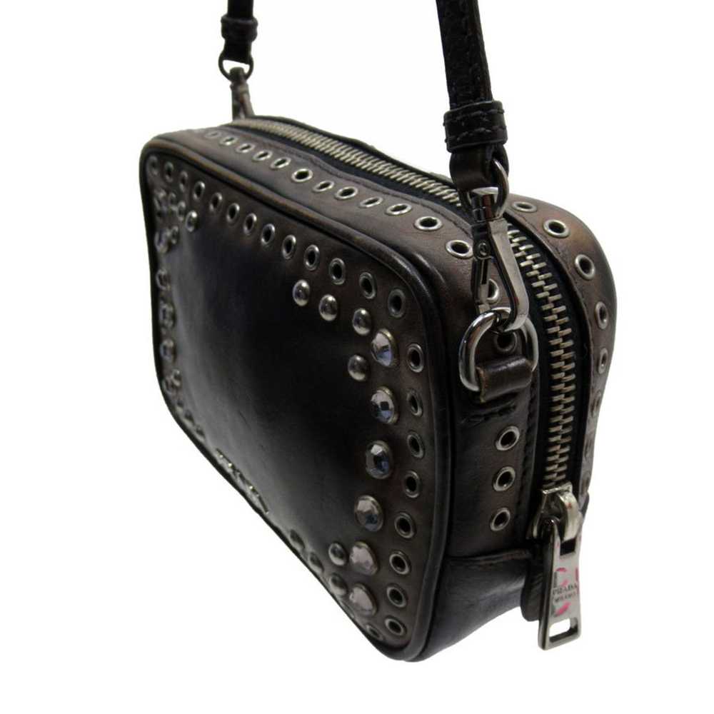 Prada PRADA Shoulder Bag Leather/Metal Brown/Blac… - image 2