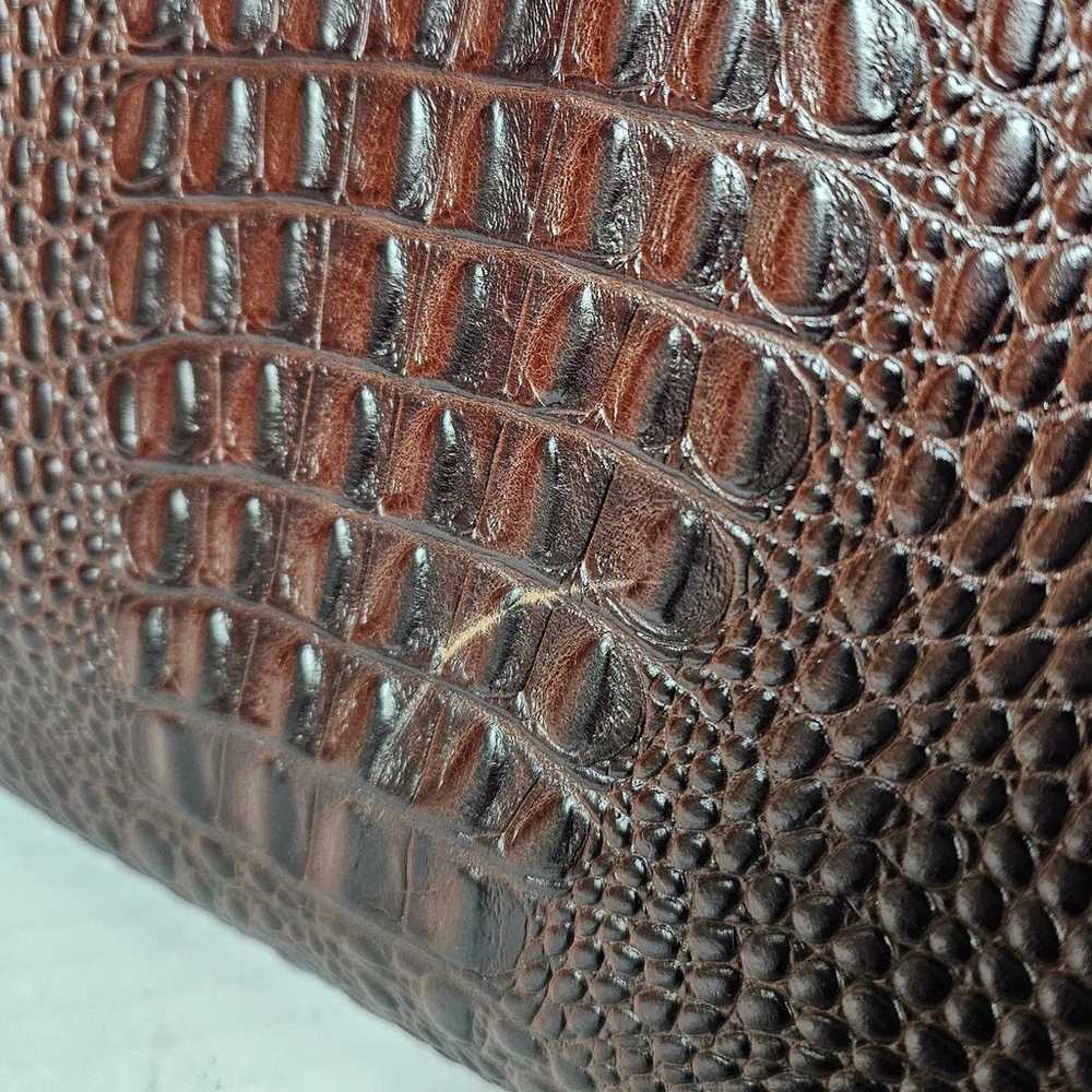 Antonio Melani Gator Print Leather Purse Dark bro… - image 5