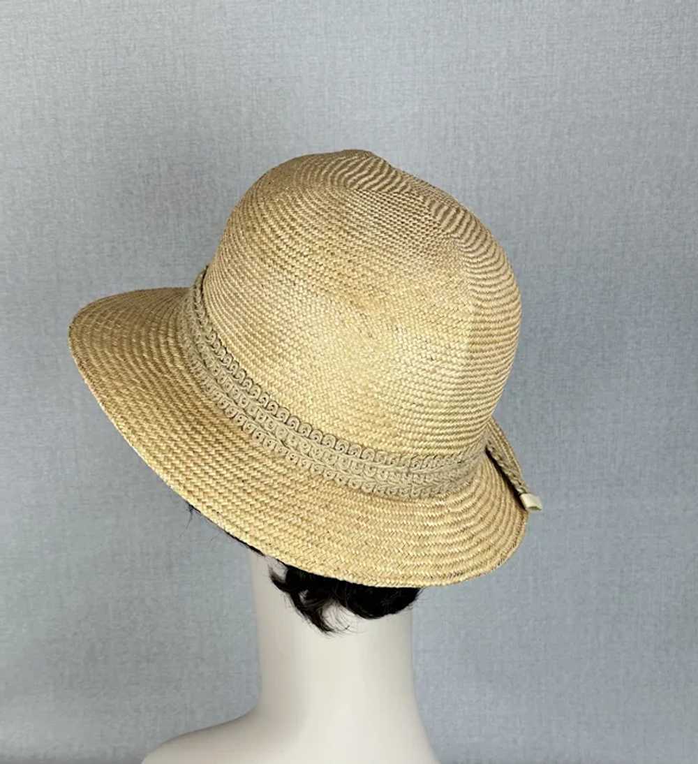 Vintage 90s Beige Straw Safari Style Hat - image 6