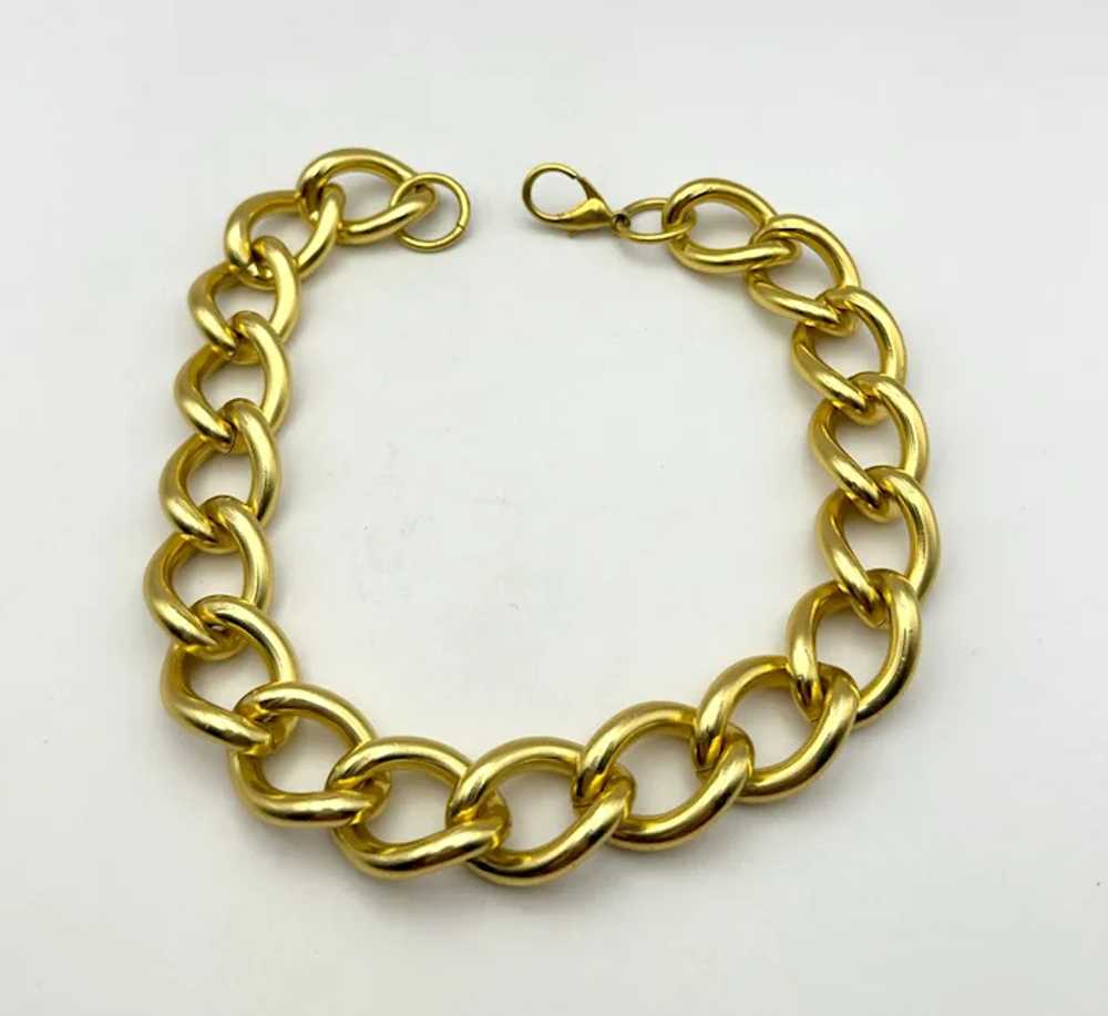 Thick Polished Goldtone Linked Necklace - image 10