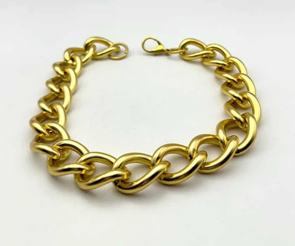 Thick Polished Goldtone Linked Necklace - image 11